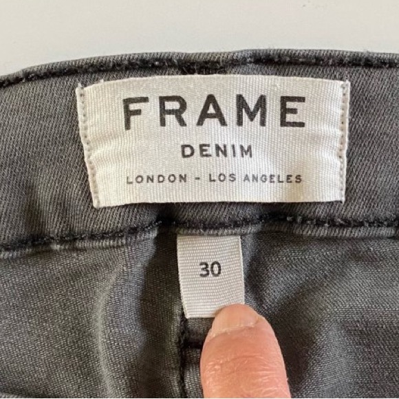 FRAME "Le SKinny de Jeanne" Skinny Jeans Ripped Style Gray Size 30 - Picture 11 of 12